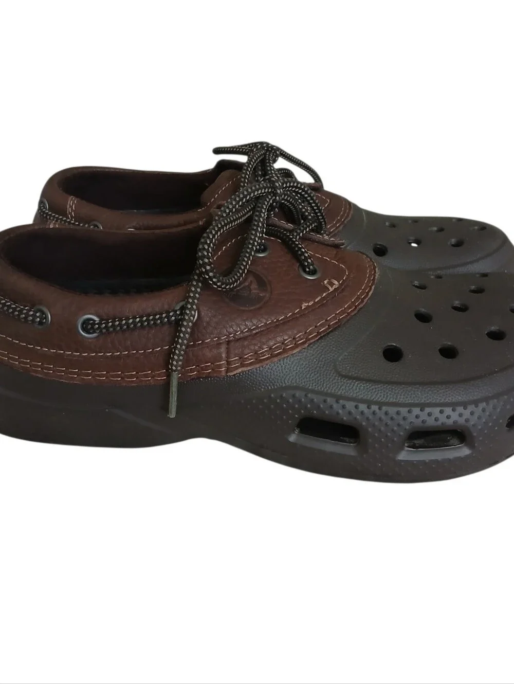 CROCS Islander Pitcrew Sport Boat Shoes Men's 8 Brown Lightweight Comfort